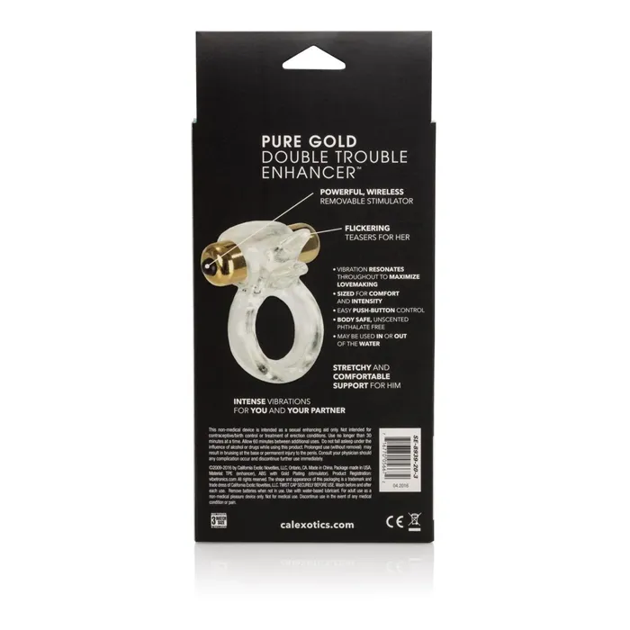 CalExotics Vibrators Extreme Pure Gold Double Trouble Couples Enhancer