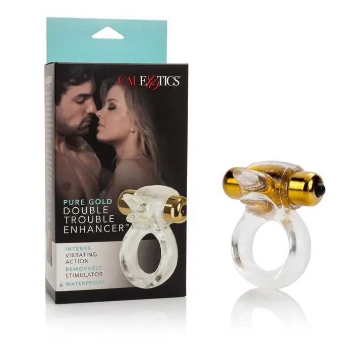 CalExotics Vibrators Extreme Pure Gold Double Trouble Couples Enhancer