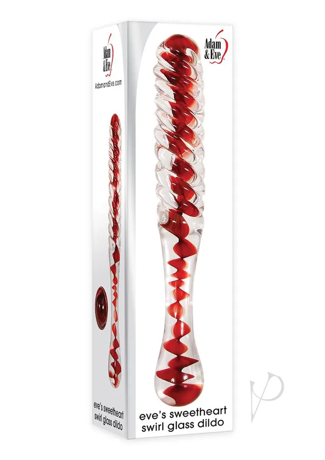 Adam and Eve Dildos Aande Eves Sweetheart Swirl Glass Red