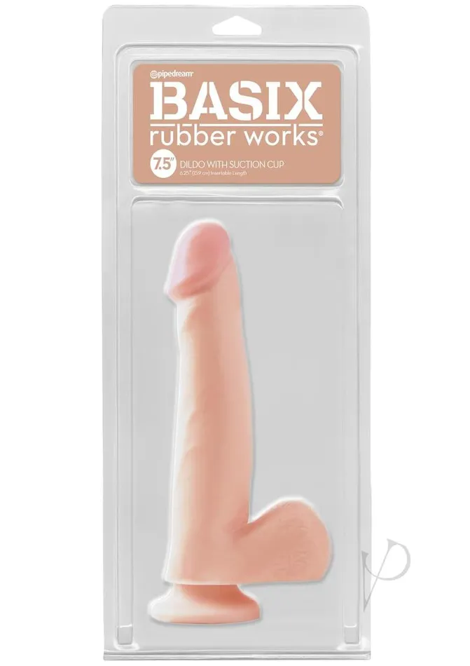 Dildos Basix Rubber Works Basix 75 Dong Wsuction Flesh
