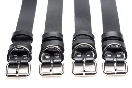 4 Pack Leather Locking Bondage Straps XR Brands Restraints