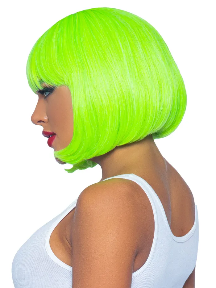 Anal 12 Inch Short Bob Wig Neon Green Leg Avenue