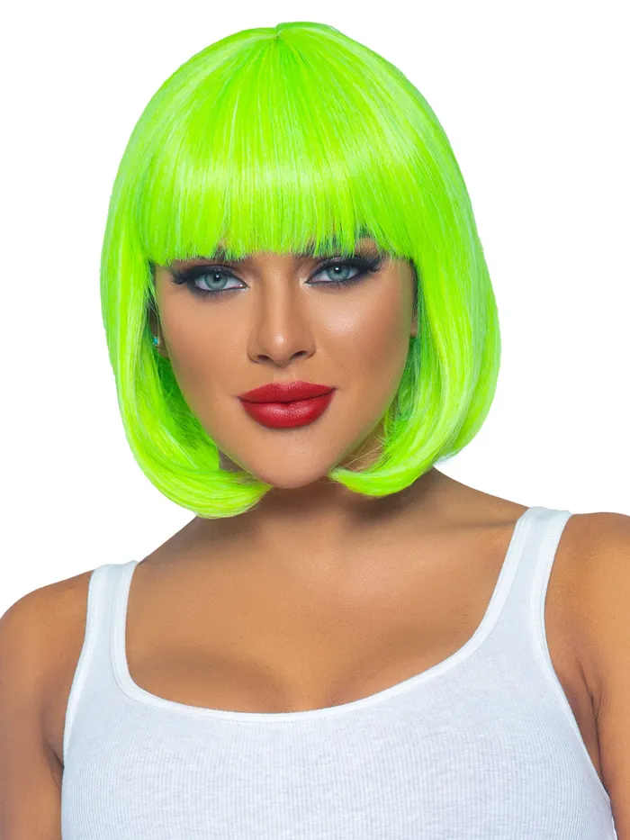 Anal 12 Inch Short Bob Wig Neon Green Leg Avenue Anal 12 Inch Short Bob Wig Neon Green Leg Avenue