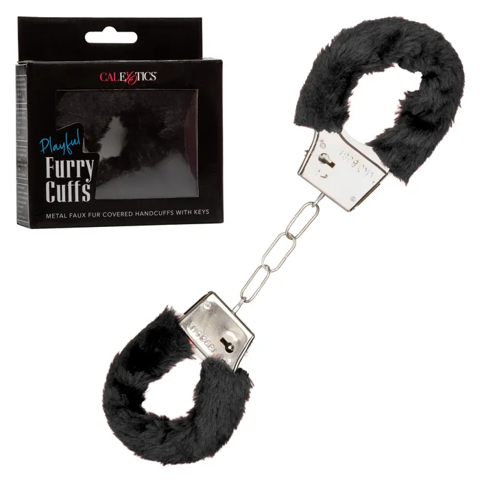 Anal CalExotics Playful Furry Cuffs Black