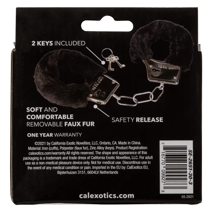 Anal CalExotics Playful Furry Cuffs Black Anal CalExotics Playful Furry Cuffs Black