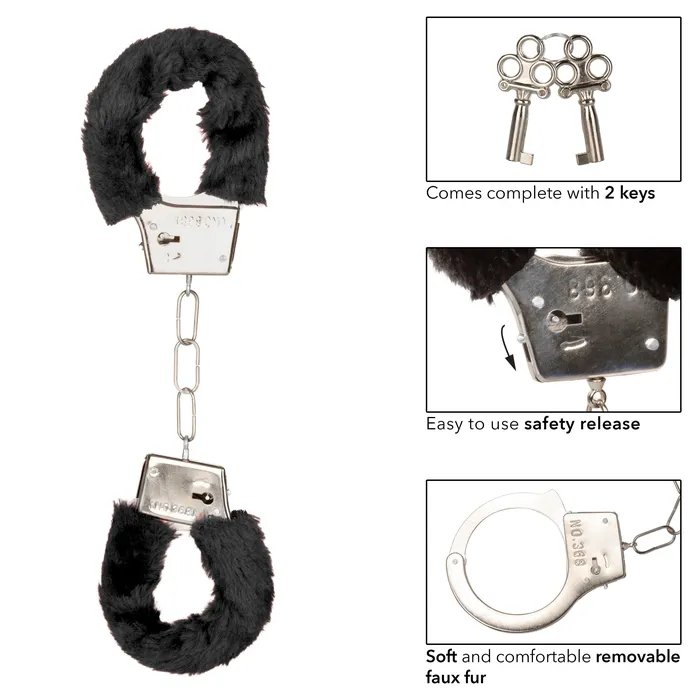 Anal CalExotics Playful Furry Cuffs Black Anal CalExotics Playful Furry Cuffs Black