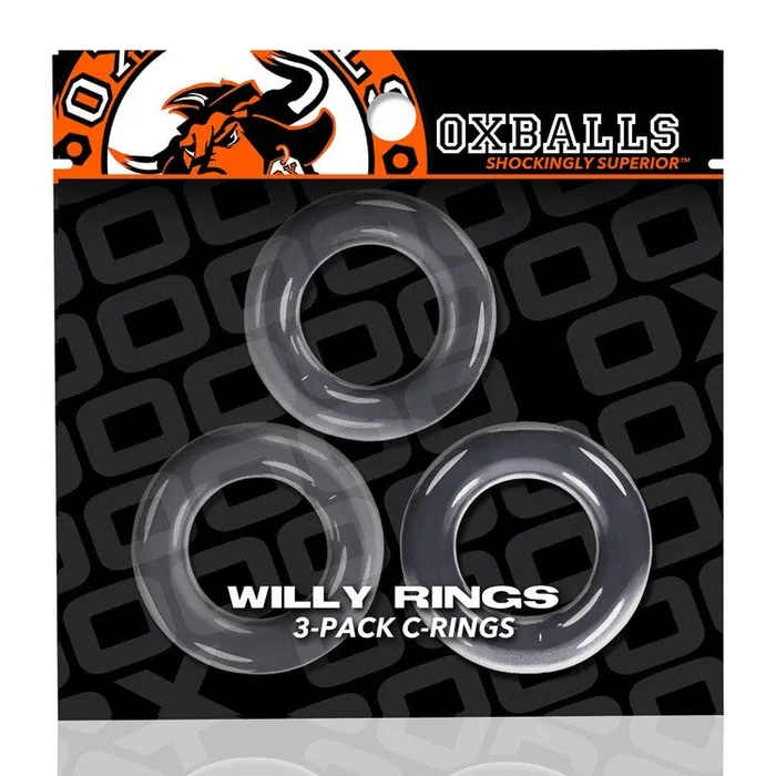 Anal OXBALLS WILLY RINGS 3pack cockrings CLEAR