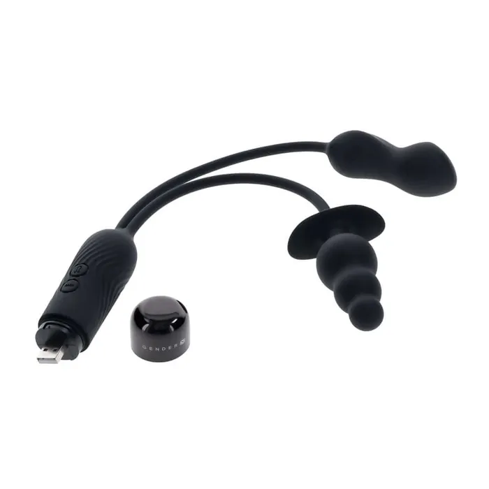 Evolved Gender X Anal Gender X Double My Pleasure Massager Black Evolved Gender X Anal Gender X Double My Pleasure Massager Black