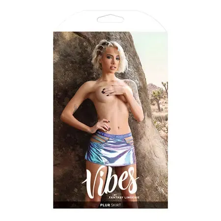 Fantasy Lingerie Vibrators Fantasy Lingerie Vibes Plur Holographic Cut Out Skirt Separate Aqua Holo ML