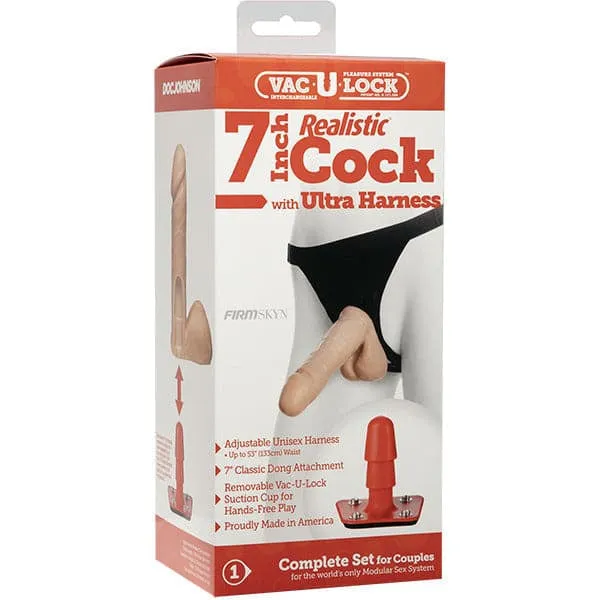 Female Sex Toys Doc Johnson VacULock 7 Inch Realistic Cock With Ultra Harness Female Sex Toys Doc Johnson VacULock 7 Inch Realistic Cock With Ultra Harness