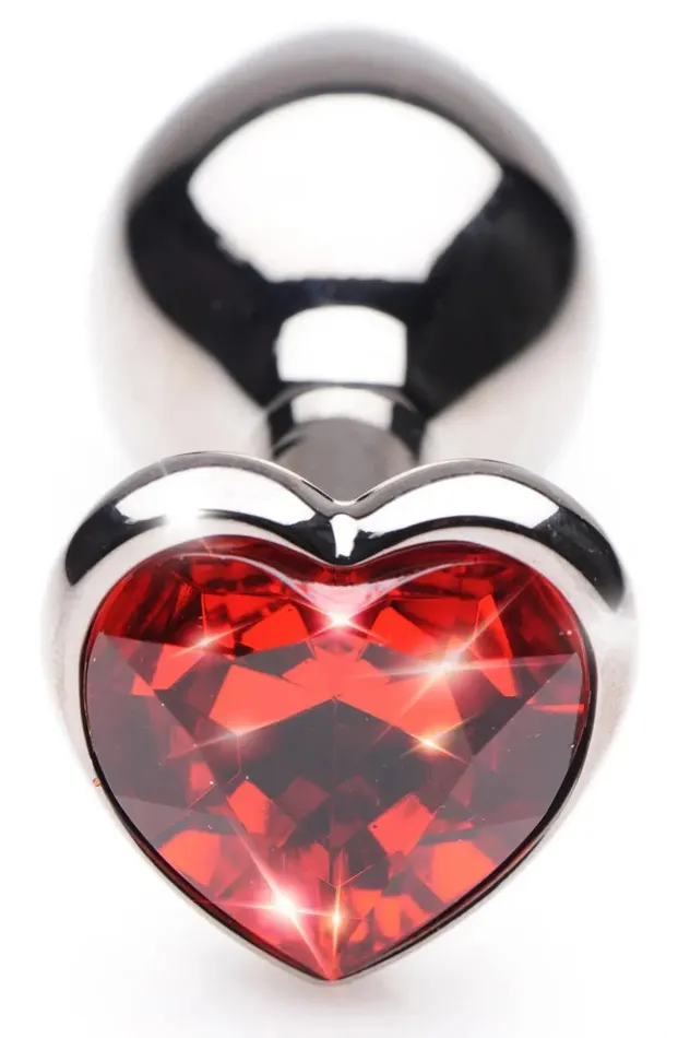 Master Series Ruby Red Heart Steel Butt Plug Jewel Anal Plug Anal