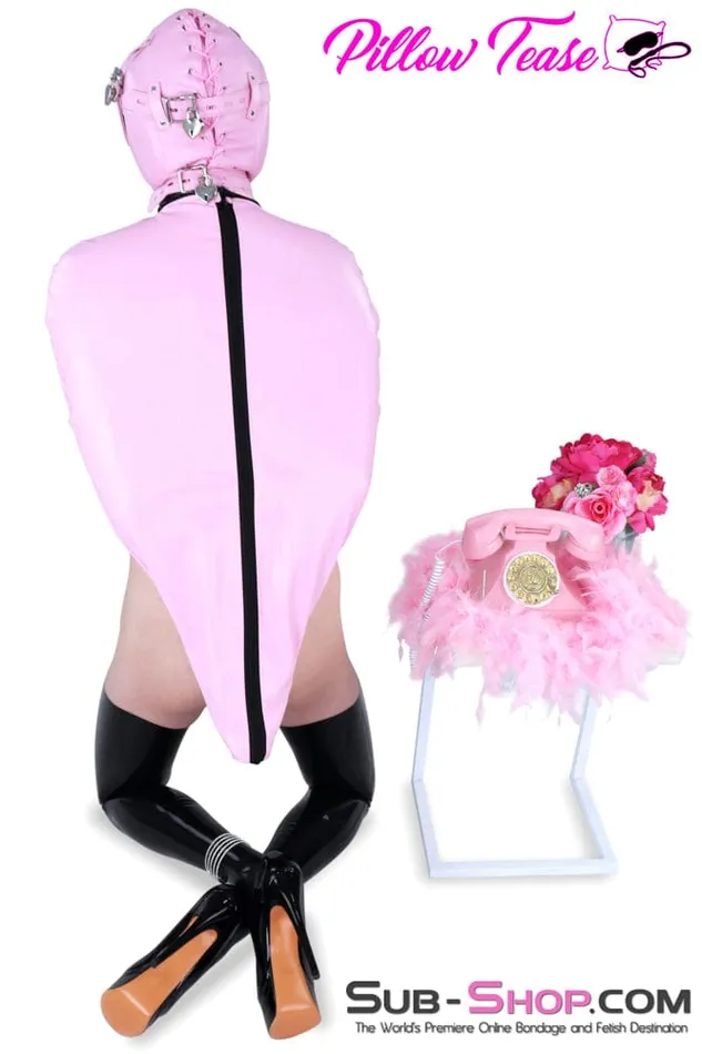 9787DLSIS Pretty Sissy Princess Pink Zippered Forced Feminization Fantasy Dungeon Mistress Armbinder Top Moonwell Vibrators