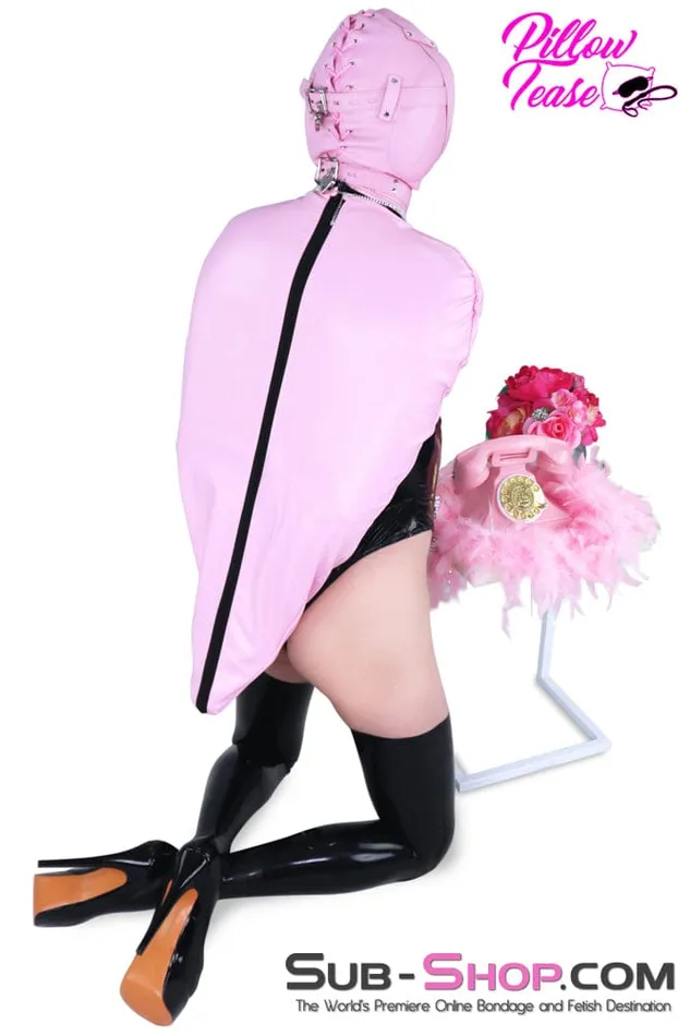 9787DLSIS Pretty Sissy Princess Pink Zippered Forced Feminization Fantasy Dungeon Mistress Armbinder Top Moonwell Vibrators
