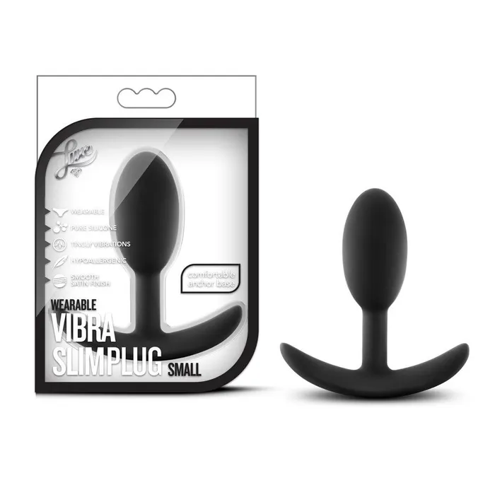 Blush Anal Luxe Wearable Vibra Slim Plug Small Black Blush Anal Luxe Wearable Vibra Slim Plug Small Black